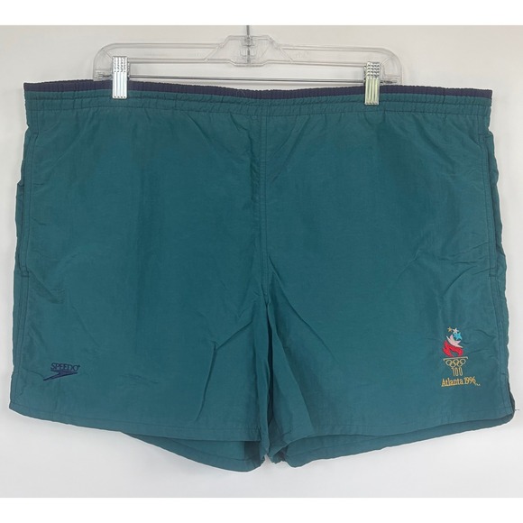 Speedo Other - Vintage Speedo 1996 Atlanta Olympics Swim Trunks USA Flag Teal Mens XL Lined